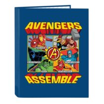 Safta Avengers Carpeta con 4 Anillas 25mm - Tapas Duras Forradas - Formato Folio - 265x40x330mm - Color Azul Oscuro