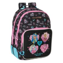 Safta Monster High Mochila con 2 Compartimentos - Antirozaduras - Adaptable a Carro - Bolsillo Frontal - Portabotellas - Tirador Doble - Hombreras Ergonomicas - 20L - 320x150x420mm - Color Negro