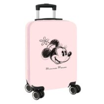Safta Minnie Mouse Baby Maleta Trolley de Cabina 20” - Cierre con Candado - Cremallera - Cintas Sujetaplanos - Ruedas Giratorias 360° - Asa Ajustable - 40.1L - 345x200x550mm - Color Rosa Pastel
