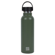 Safta Botella Termo de 600ml - Acero Inoxidable - Base de Silicona Antideslizante - Asa Superior - Color Verde
