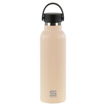 Safta Botella Termo de 600ml - Acero Inoxidable - Base de Silicona Antideslizante - Asa Superior - Color Beige