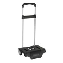 Safta Carro Portamochilas - Bolsillo Frontal - Tirador Doble - Bolsillo Interior - Bolsillo Trasero con Cremallera - Hombreras Ajustables - Asa Superior de Mano - 300x230x950mm - Color Negro