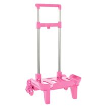 Safta Carro Portamochilas - Ruedas Antivibracion - Cubierta de Goma Transparente - Sujecion Universal - 32x16x44cm - Color Rosa