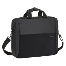 Safta Business Maletin para Portatil hasta 15.6" - Doble Tirador - Conector USB - Bolsillo Oculto - Bandolera Ajustable - Asas Forradas - Cinta para Maletas - 12.15 L - 410x90x330mm - Color Negro