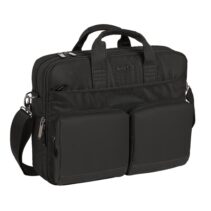 Safta Business Maletin para Portatil hasta 15.6" - Interior Acolchado - Compartimento para Tablet 10.6" - Bolsillos Frontales - Conector USB - Bandolera Ajustable - Asas Forradas - Color Negro
