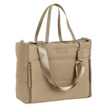 Safta Moos Capsula Camel Maletin para Portatil hasta 14.1" - Cremallera - Bolsillos Frontales - Hombrera Ajustable - Asas de Mano - 28.46L - 400x170x310mm - Color Arena