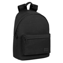 Safta Basic Mochila para Portatil hasta 14.1" - Bolsillo para Tablet - Tirador Doble - Hombreras Ergonomicas - Espalda Acolchada y Transpirable - Asa de Mano Forrada - 20L - 310x160x410mm - Color Negro