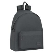 Safta Basic Mochila - Bolsillo Frontal - Hombreras Acolchadas - Espalda Ergonomica - Doble Tirador en Cremallera - Asa Superior - 18L - 330x150x420mm - Color Gris