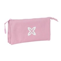 Safta Munich Basicos Portatodo - 3 Compartimentos con Cremalleras - Bolsillo Interior - 0.6L - 220x30x120mm - Color Rosa