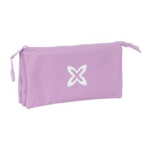 Safta Munich Basicos Lila Portatodo - 3 Compartimentos con Cremalleras - Bolsillo Interior - 0.6L - 220x30x120mm - Color Violeta
