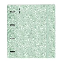 Safta Carpeta con 4 Anillas 35mm - Tapas de PP Foam - Recambio 100 Hojas - Cierre Elastico - Ranura para Boligrafo - Solapa Interior - 270x40x320mm - Color Menta