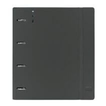Safta Urban Style Carpeta con 4 Anillas 35mm - Tapa de Plastico - Recambio 100 Hojas - Cuadriculas 5x5mm - Cierre Elastico - Incluye Separadores Internos - 270x40x320mm - Color Gris