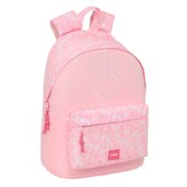 Safta Miffy Flores Mochila para Portatil hasta 14.1" - Bolsillo para Tablet - Tirador Doble - Hombreras Ergonomicas - Espalda Acolchada - Asa de Mano Forrada - 310x160x410mm - Color Rosa