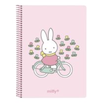 Safta Miffy Flores Cuaderno Espiral - Formato A6 - 120 Hojas - 118x146mm - Color Rosa