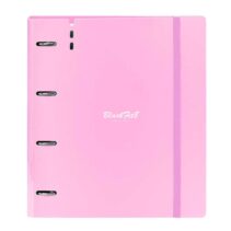 Safta Blackfit8 Smile Carpeta con 4 Anillas 35mm - Tapas de PP Foam - Recambio 100 Hojas - Cierre Elastico - Incluye Separadores - Cuadricula 5x5mm - 270x40x320mm - Color Rosa