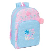 Safta Blackfit8 Smile Mochila Adaptable a Carro - Cremallera Doble - Bolsillo Frontal - Hombreras Acolchadas - Asa Superior - 19.3L - 300x140x460mm - Color Azul Claro