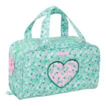 Safta Cuore Neceser de 8L - Cremallera - Asas de Mano Superiores - Interior Forrado - Bolsillo Interior - Tirador Doble - 310x140x190mm - Color Turquesa