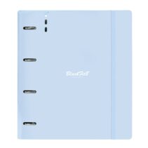 Safta Blackfit8 Cool Carpeta con 4 Anillas 35mm - Tapas de PP Foam - Recambio 100 Hojas - Cierre Elastico - Incluye Separadores - Ranura para Boligrafo - 270x40x320mm - Color Azul Claro