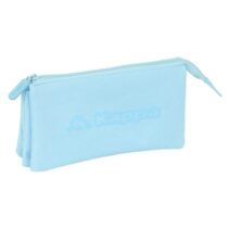 Safta Kappa Basics Celeste Portatodo - 3 Compartimentos con Cremalleras - Bolsillo Interior - 0.6L - 220x30x120mm - Color Azul Claro