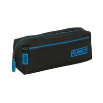 Safta Munich Road Portatodo - 3 Compartimentos con Cremalleras - Goma Elastica - 0.98L - 220x60x85mm - Color Negro