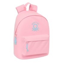 Safta Benetton Basics Mochila para Portatil hasta 14.1" - Bolsillo para Tablet - Bolsillo Trasero - Tirador Doble - Asa Superior - 20L - 310x160x410mm - Color Rosa Pastel