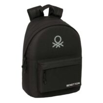 Safta Benetton Basics Mochila para Portatil hasta 14.1" - Interior Acolchado - Bolsillo para Tablet - Tirador Doble - Hombreras Ergonomicas - 20L - 310x160x410mm - Color Negro