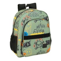 Safta Graffiti Zone Mochila - Adaptable a Carro - Bolsillos Laterales - Doble Tirador - Hombreras Acolchadas - Bolsillo Frontal - Asa Superior - 15L - 320x120x380mm - Color Verde