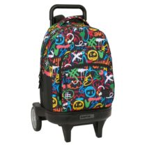 Safta Mochila con Carro - Ruedas Antivibracion Ultrasilenciosas - Bolsillo Frontal - Portabotellas - Tirador Doble - Hombreras Acolchadas - Incluye Tarjeta ID - 33L - 330x220x450mm - Multicolor