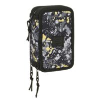 Safta Graffiti Splash Plumier de 3 Pisos - 37 Piezas - 1.3L - Goma - Lapiz - Boligrafos - Sacapuntas - Reglas - 16 Colores - 14 Rotuladores - 125x55x195mm - Multicolor