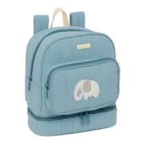 Safta Elefante Mochila Guarderia - Isotermica - Asas de Mano - Adapatable a Carro - Tarjeta de Identificacion - 7.25L - 220x100x270mm - Color Azul