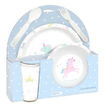 Safta Unicornio Set de Menaje Infantil - PVC sin BPA - 260x90x260mm - Color Azul