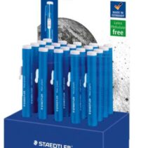 Staedtler Mars Plastic 528 50 Expositor con 20 Portagomas en Forma de Lapiz - Con Cursor para Deslizar la Goma - Sin Ftalatos ni Latex
