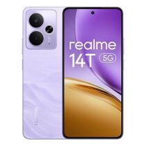 Realme 14T 5G Smartphone Pantalla AMOLED 6.67" 120Hz - 8GB - 256GB - Camara Dual 50MP + 2MP OIS - Bateria 6000 mAh con Carga 45W - Android 15 - Color Purpura