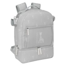 Safta Sophie la Girafe Mum Mochila para Carrito Bebe de 19.4L - Bolsillos Internos - Cremallera Doble Facil - Bolsillo Termo - Bolsillo Lateral - 300x150x430mm - Color Gris Claro