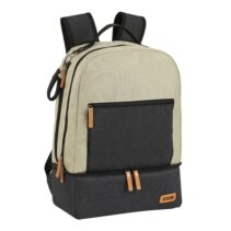 Safta Mochila Maternidad - Cremallera - Bolsillo Frontal - Bolsillo Termo Interior y Lateral - Soportes para Carrito - 19.4L - 300x150x430mm - Color Beige