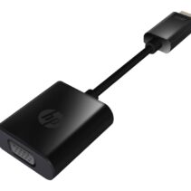 HP Adaptador HDMI a VGA - Soporta Resoluciones 720p y 1080p - Conector HDMI Macho a VGA Hembra - Diseño Compacto y Portátil - Compatible con Ultrabook y Portátiles HP - Color Negro