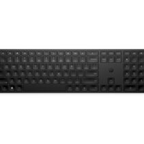HP 455 Teclado Inalambrico Programable 2.4GHz - Mas de 20 Teclas Programables - Teclas Contorneadas con Recorrido 2 mm - Patas Ajustables - Bateria hasta 20 Meses - Color Negro