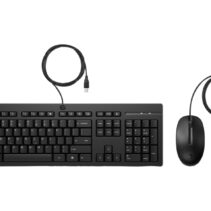 HP 225 Combo Teclado y Raton USB G2 - Tecla Copilot - Patas Ajustables - Raton Optico 1200 DPI - Plug & Play - Facil de Limpiar - Fabricado con Material Reciclado - Color Negro