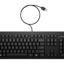 HP 125 Teclado USB G2 - Tecla Copilot IA - Patas Ajustables - Indicadores LED (Num/Caps) - Teclas de Embrague Tipo Plunger - Fabricado con Plastico Reciclado - Color Negro