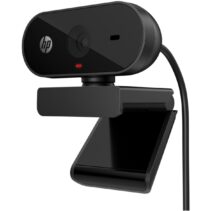 HP 325 Webcam Full HD 1080p - Gran Angular 66° - Microfono Integrado - Correccion Automatica de Luz e Imagen - Giro 360° y Soporte para Tripode - USB‑A - Color Negro