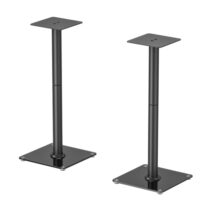 Aisens Pack Soporte Universal de Suelo para Altavoces - Carga Max. 25Kg - Altura 76.5cm - Color Negro
