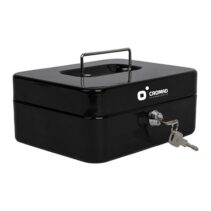Cromad CR1224 Caja de Caudales Metalica - Cerradura de Llave - 3 Compartimentos - Asa de Transporte - 90x200x160mm