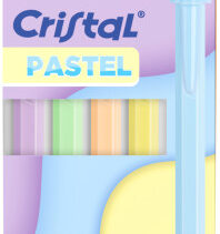 Bic Cristal Pastel Pack con 5 Boligrafos de Bola - Cuerpo Opaco en Colores Pastel - Punta redonda de 1mm - Trazo 0.4mm - Tinta con Base de Aceite - Color de la Tinta Azul