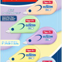 Tipp-Ex Mini Pocket Mouse Pastel Pack con 5 Cintas Correctoras 5mm x 6m - Resistente - Escritura Instantanea