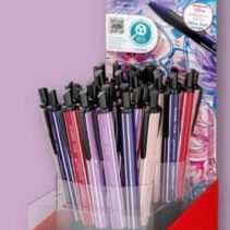 Stabilo Pointball Naturecolors Wildflower Expositor con 38 Boligrafos Retractiles - Trazo 0.5mm - Hechos con 87% Bioplastico - Grip Antideslizante - Recargables - Tinta Azul - Colores Surtidos