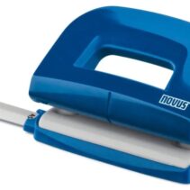 Novus E210 Perforadora Pequeña de Papel - Hasta 10 Hojas - Guia de Posicionamiento - Punzones 5.5mm - Color Azul