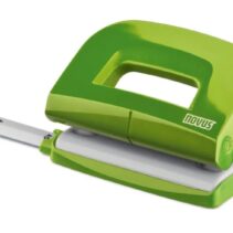 Novus E210 Fresh Perforadora Pequeña de Papel - Hasta 10 Hojas - Guia de Posicionamiento - Punzones 5.5mm - Color Verde