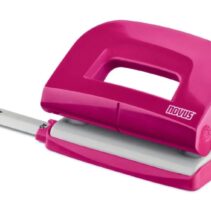 Novus E210 Fresh Perforadora Pequeña de Papel - Hasta 10 Hojas - Guia de Posicionamiento - Punzones 5.5mm - Color Rosa