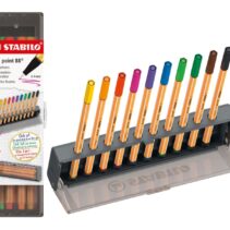 Stabilo Point 88 Set de Mesa con 10 Rotuladores de Punta de Fibra - Trazo de 0.4mm aprox. - Tinta con Base de Agua - Colores Surtidos