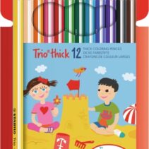 Stabilo Trio Thick Pack con 12 Lapices de Colores - Mina de 4.2mm - Forma Triangular - Colores Surtidos
